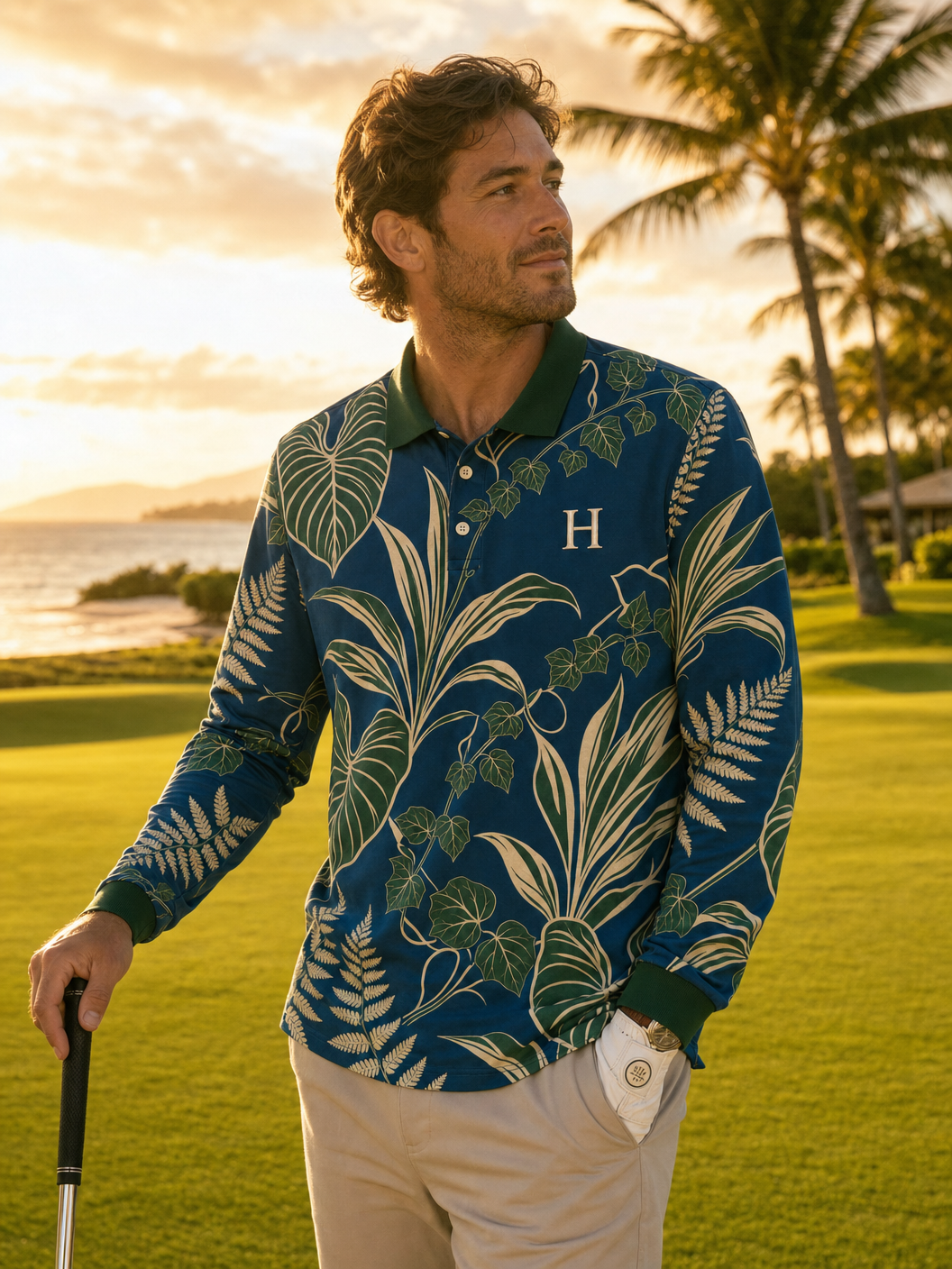 Palapalai Long Sleeve Polo worn